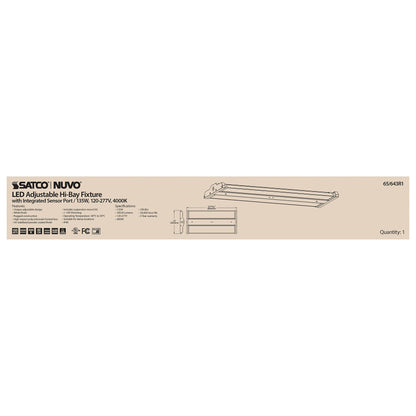 Nuvo 65/641R1 2Ft LED Adjustable Linear High Bay Shop Light, 120-277V, 110W, White