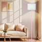 Modern Floor Lamp Simple Design with White Shade, Foot Pedal Switch, 60" Small Tall Lamps for Living Room Bedroom Office Dining Room Kitchen, Black Pole Lamp(Without Bulb)