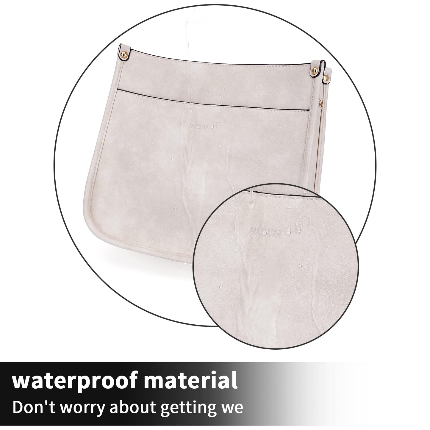 HKCLUF Crossbody Bags for Women Trendy Vegan Leather Hobo Handbags With 2PCS Adjustable Guitar Strap Shoulder Bucket Bags
