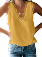BLENCOT Women Tank Tops V Neck Sleeveless Lace Blouse Casual Vest Summer Camisole Shirts