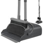 kelamayi Upgrade Broom and Dustpan Set, Self-Cleaning with Dustpan Teeth, Indoor&Outdoor Sweeping, Ideal for Dog Cat Pets Home Use, Stand Up Broom and Dustpan (Gray&Orange)