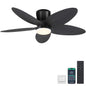 Ceiling Fans with Lights-36 Low Profile Ceiling Fan with Light and Remote/APP Control,Flush Mount,DC Reversible,LED Dimmable Blakc Ceiling Fans for Bedroom,Indoor/Outdoor Patio Use