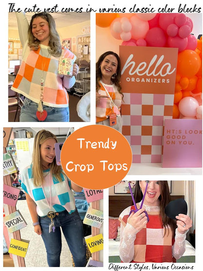 Womens Spring Crop Tops 2025 Cap Short Sleeve Sweater Vest Tank Loose Shirts Business Vacation Outfits Trendy Fall Summer Top