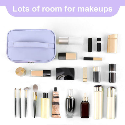 Meiyuuo Cute Makeup Bag Small Cosmetic Bags for Women Girls Gift for Teens Medium Pouch for Purse Essentials Toiletry Zip Pouch PU Waterproof Organizer Case (Cow Print)
