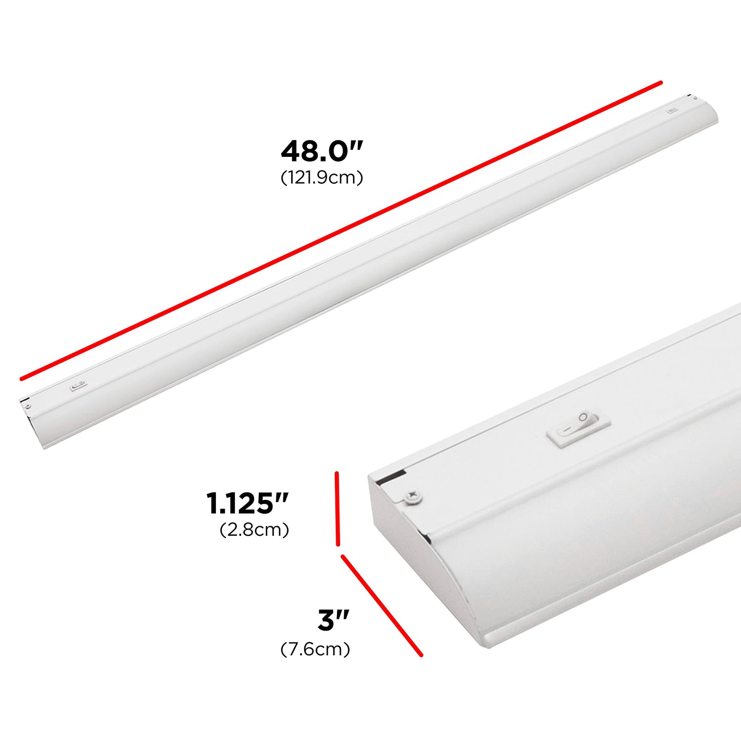 UltraPro 24 inch Hardwired Under Cabinet Lights, 3 Color Settings - 2700K/4000K/5000K - Warm White, Cool White, and Daylight, Under Cabinet Lighting, Dimmable Under Counter Lights for Kitchen, 45368