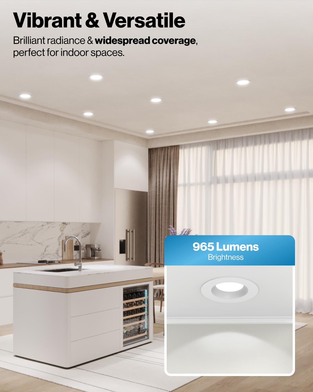 Sunco 12 Pack 5CCT Retrofit LED Recessed Lighting 6 Inch, 2700K/3000K/3500K/4000K/5000K Selectable, Dimmable Can Lights, Smooth Trim, 13W=75W, 965LM, Damp Rated, UL-Certified