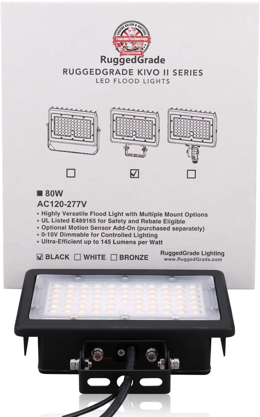 RuggedGrade 120W - Kivo II CS Series LED Floodlight - 17,400 Lumens - Color Selectable 30K/40K/50K - Knuckle Mount