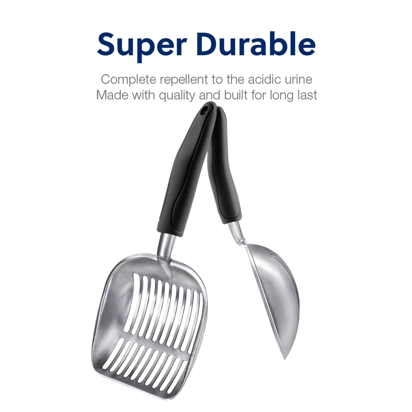 WePet Cat Litter Scoop, Aluminum Alloy Sifter, Kitty Metal Scooper, Deep Shovel, Long Handle, Poop Sifting, Kitten Pooper Lifter, Durable, Heavy Duty, for Litter Box