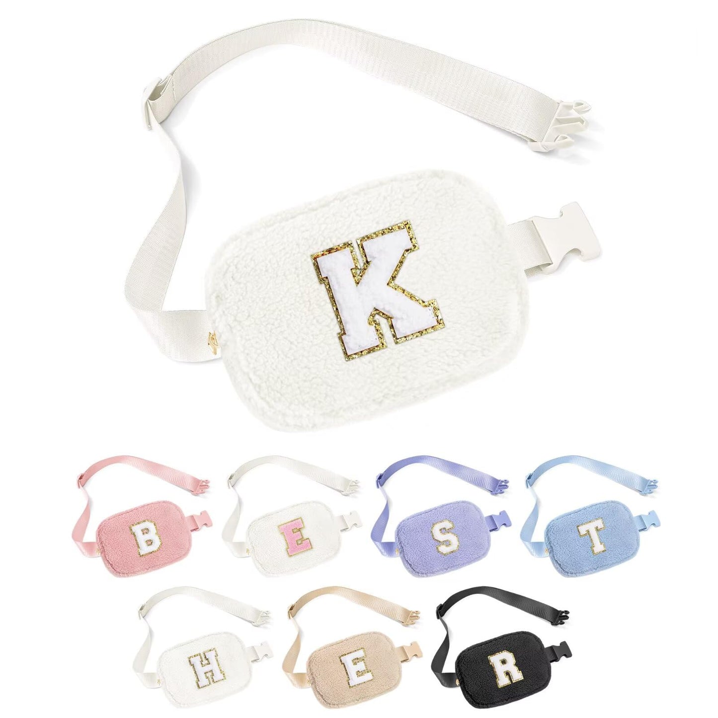 YOOLIFE Easter Gifts for Girls Kids Basket Stuffers - Birthday Gifts for Girls Daughter Sister Friends, Initial Crossbody Bag Belt Bag Fanny Pack for Women, Pink A