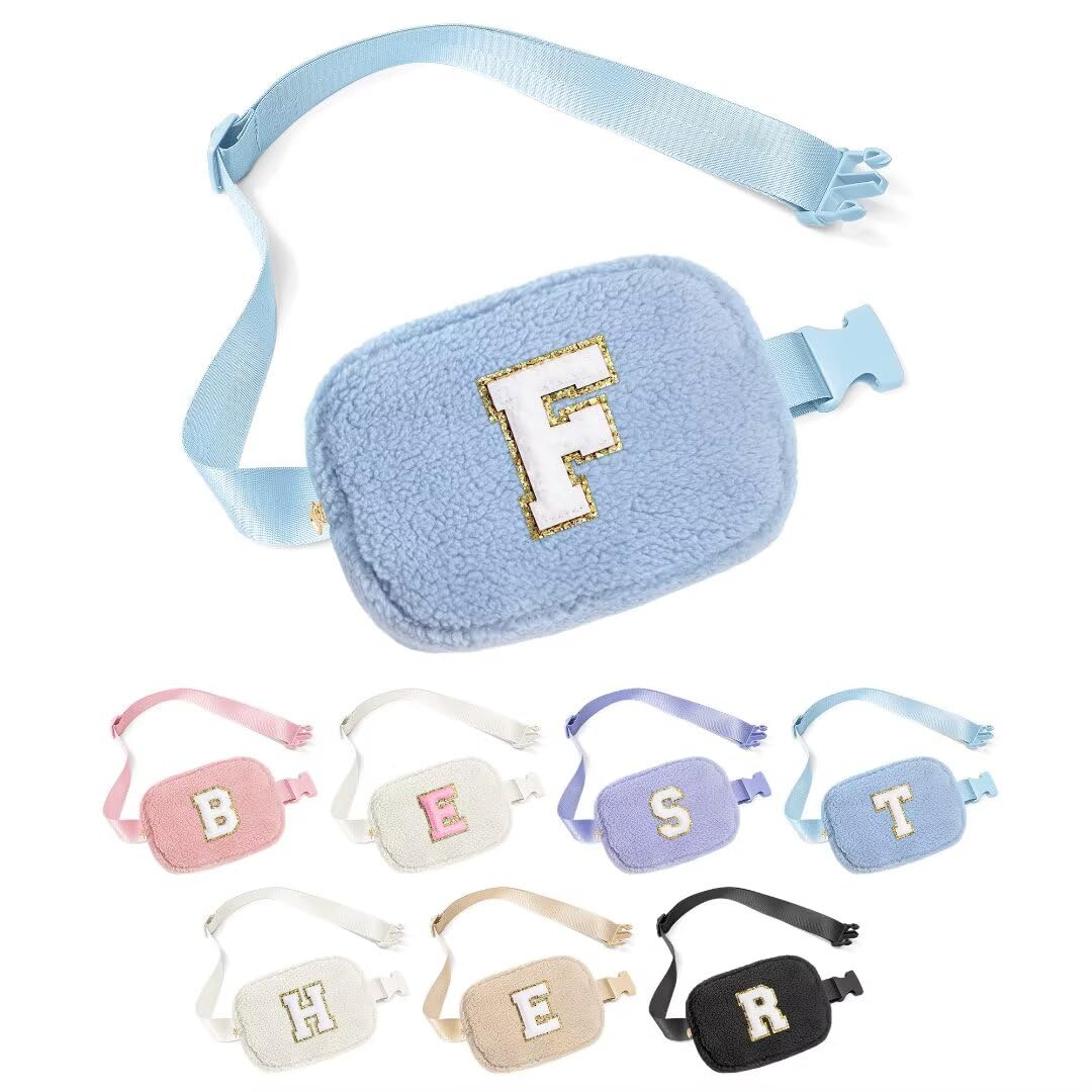 YOOLIFE Easter Gifts for Girls Kids Basket Stuffers - Birthday Gifts for Girls Daughter Sister Friends, Initial Crossbody Bag Belt Bag Fanny Pack for Women, Pink A