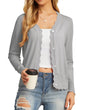 GRECERELLE Women's Long Sleeve V-Neck Button Down Cardigan Knit Shrugs Sweater