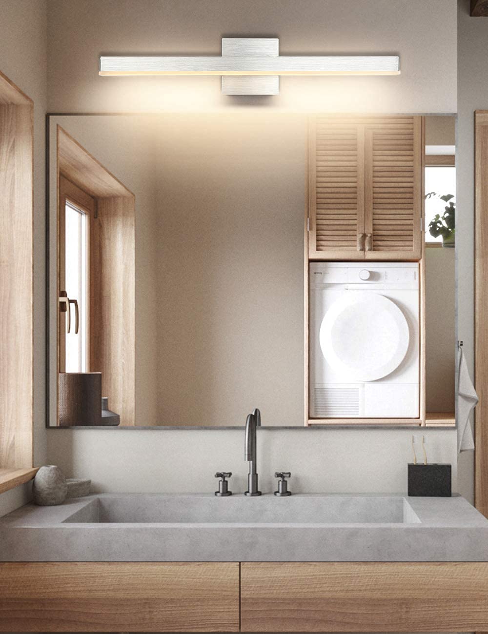 Joossnwell Black Bathroom Vanity Light Fixtures Dimmable 5CCT LED Bathroom Lighting Bar 15.75 Inch Modern Bath Lights Fixture Over Mirror 12W