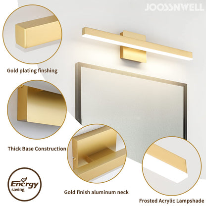 Joossnwell Black Bathroom Vanity Light Fixtures Dimmable 5CCT LED Bathroom Lighting Bar 15.75 Inch Modern Bath Lights Fixture Over Mirror 12W