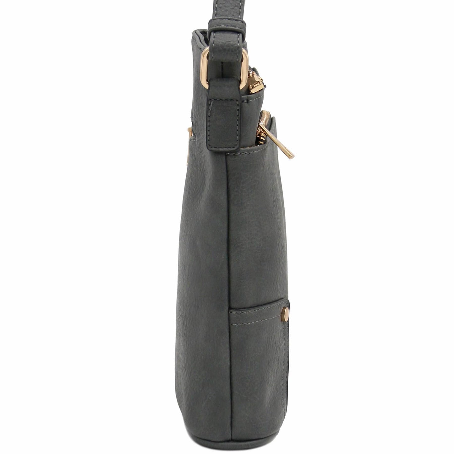 ALYSSA Triple Zip Pocket Large Crossbody Bag