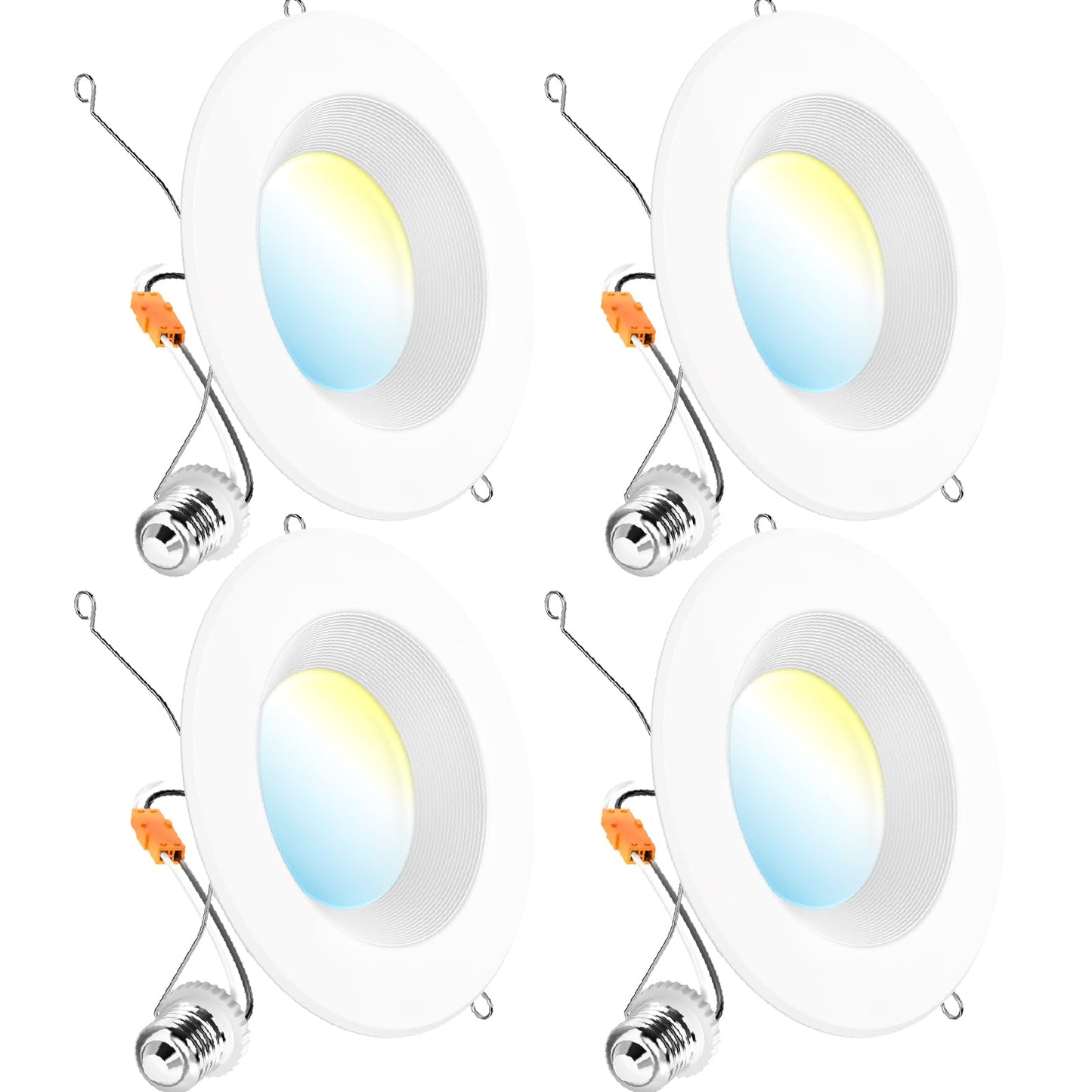 Sunco Recessed Lighting 6 Inch, Retrofit Can Lights, 965LM, 13W (75W Equivalent), Selectable CCT 2700K/3000K/3500K/4000K/5000K, Dimmable, Baffle Trim, Damp Rated UL 4 Pack