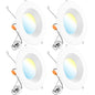 Sunco Recessed Lighting 6 Inch, Retrofit Can Lights, 965LM, 13W (75W Equivalent), Selectable CCT 2700K/3000K/3500K/4000K/5000K, Dimmable, Baffle Trim, Damp Rated UL 4 Pack