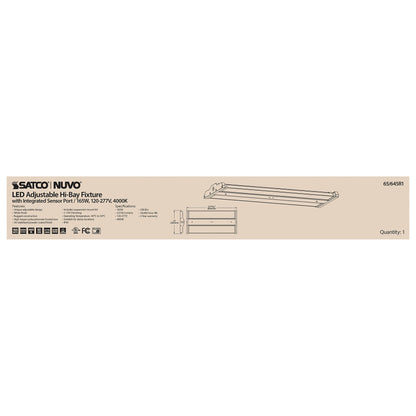 Nuvo 65/641R1 2Ft LED Adjustable Linear High Bay Shop Light, 120-277V, 110W, White