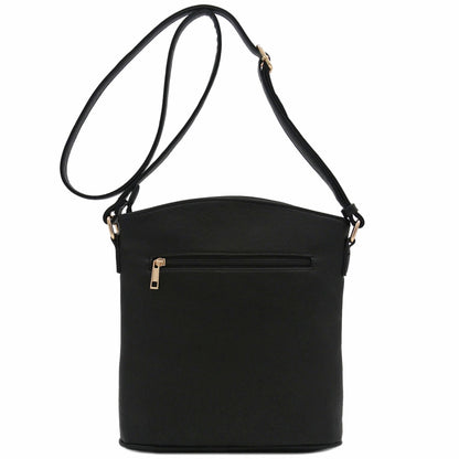 ALYSSA Triple Zip Pocket Large Crossbody Bag