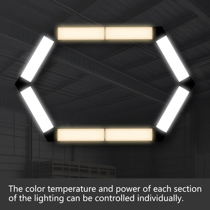 20FT LED Linear Light, 250W Pendant Light Fixtures, 0~10V Remote Switch, 3000K 4000K 6000K Color Changing Function, Combination Black Ceiling Shop Light, Suspended Office Lighting Fixture