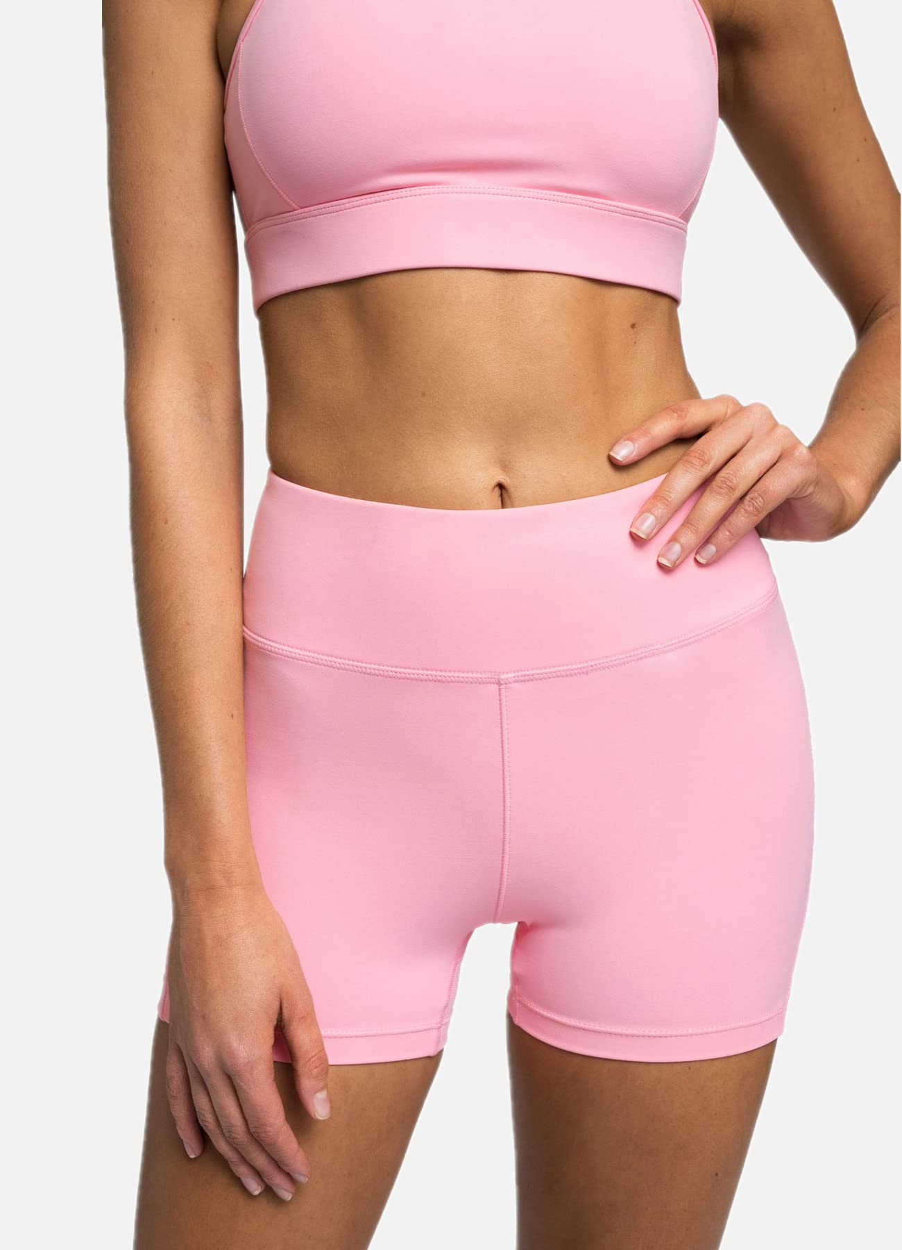 IWEMEK Women's Workout Sets 2 Piece Yoga Outfits High Waisted Biker Shorts and Cross Back Sports Bra Gym Set