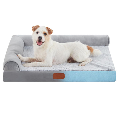 Orthopedic Memory Foam Dog Beds for Medium Dogs Waterproof Durable Dog Pet Bed Comfy Dog Couch Bed with Washable Removable Cover Bolster Kennel Pad for Dogs Up to 35lbs (M,30"x20"x6")