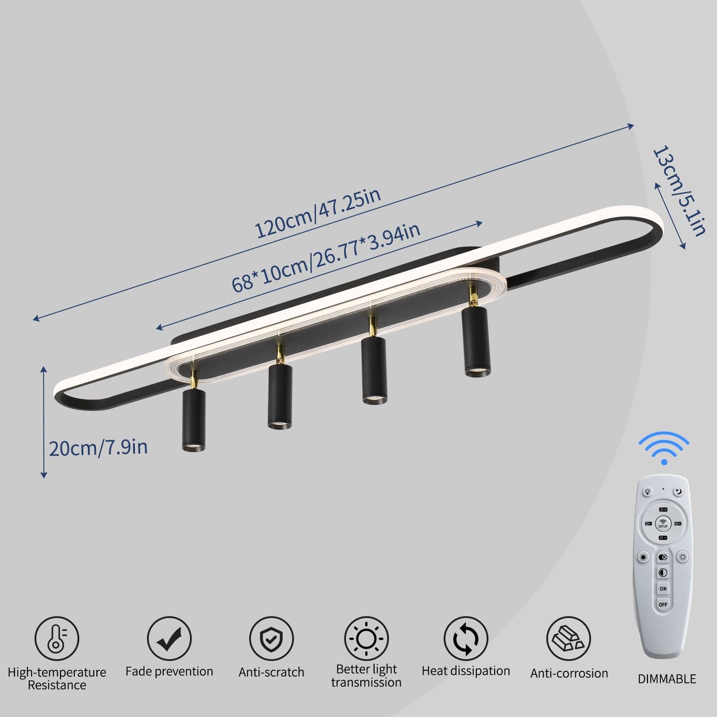 Modern Chandelier Modern Led Chandelier Adjustable Black Chandelier Lighting Fixture High Ceiling Chandelier Suitable for Living Room Staircase Villa