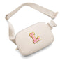 Gitus Belt Bag Fanny Pack Crossbody Bags with Initial Letter Patch Cute Stuff Birthday Gifts for Teenager Girls Cool Stuff for Teens Trendy Preppy Stuff for Teen Girls (Beige-A)