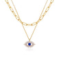 MEVECCO Layered Heart Necklace Pendant Handmade 18k Gold Plated Dainty Gold Choker Arrow Bar Layering Long Necklace for Women