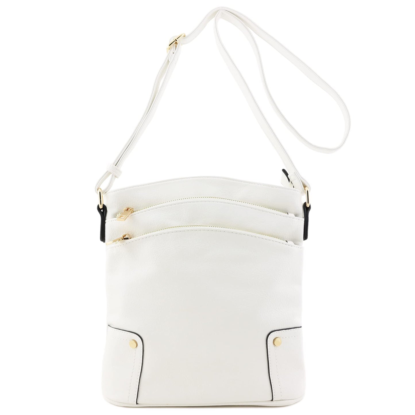 ALYSSA Triple Zip Pocket Large Crossbody Bag