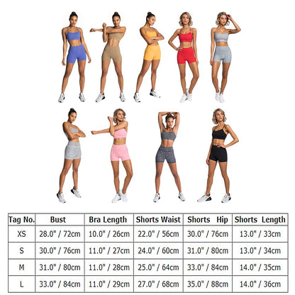 IWEMEK Women's Workout Sets 2 Piece Yoga Outfits High Waisted Biker Shorts and Cross Back Sports Bra Gym Set
