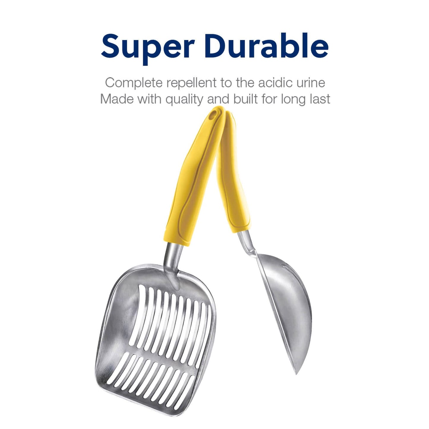 WePet Cat Litter Scoop, Aluminum Alloy Sifter, Kitty Metal Scooper, Deep Shovel, Long Handle, Poop Sifting, Kitten Pooper Lifter, Durable, Heavy Duty, for Litter Box