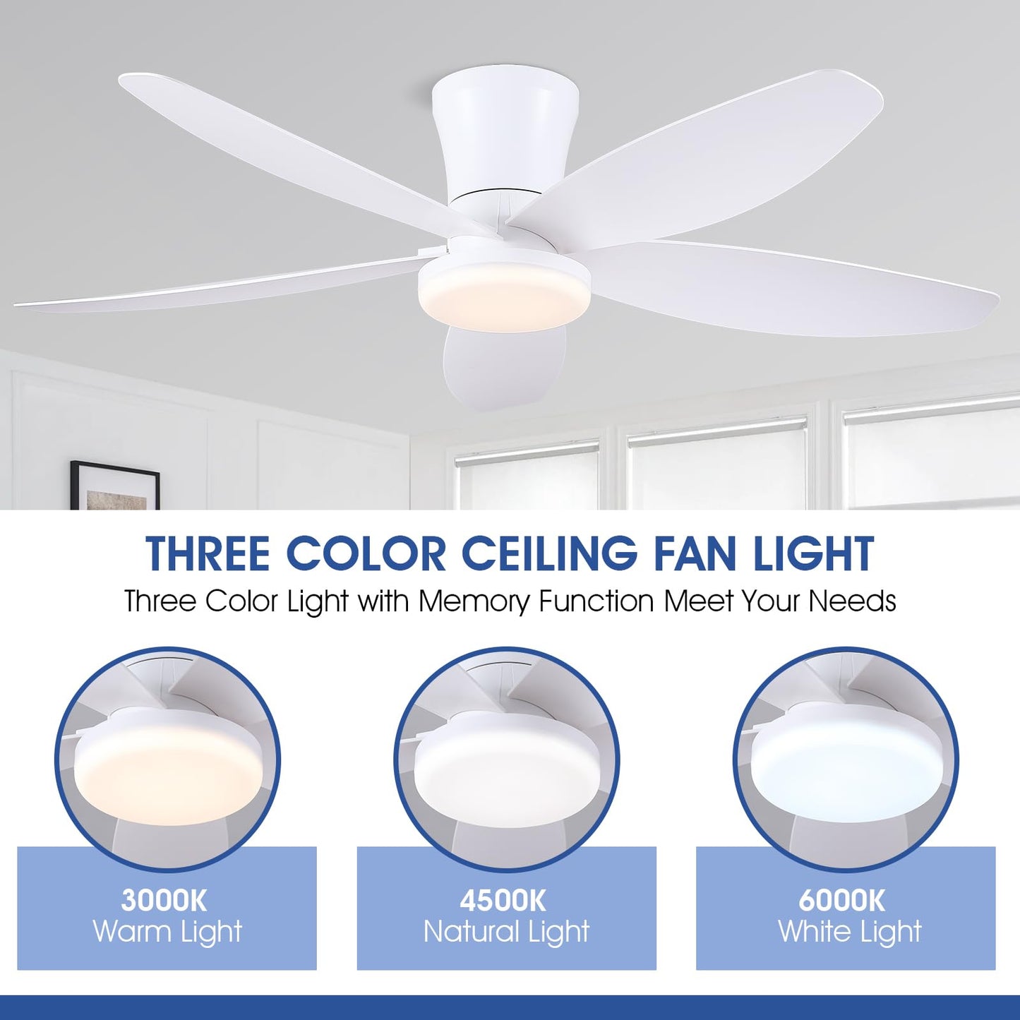 Ceiling Fans with Lights-36 Low Profile Ceiling Fan with Light and Remote/APP Control,Flush Mount,DC Reversible,LED Dimmable Blakc Ceiling Fans for Bedroom,Indoor/Outdoor Patio Use