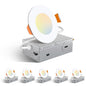 Amico 6 Pack 6 Inch 5CCT Ultra-Thin LED Recessed Ceiling Light with Junction Box, 2700K/3000K/3500K/4000K/5000K Selectable, 12W Eqv 110W 1050LM Brightness Dimmable Canless Wafer Downlight, ETL & FCC