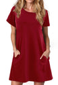 Alaster Women’s Casual Summer T Shirt Dress Loose Short Sleeve Tunic Dress with Pocket for Women