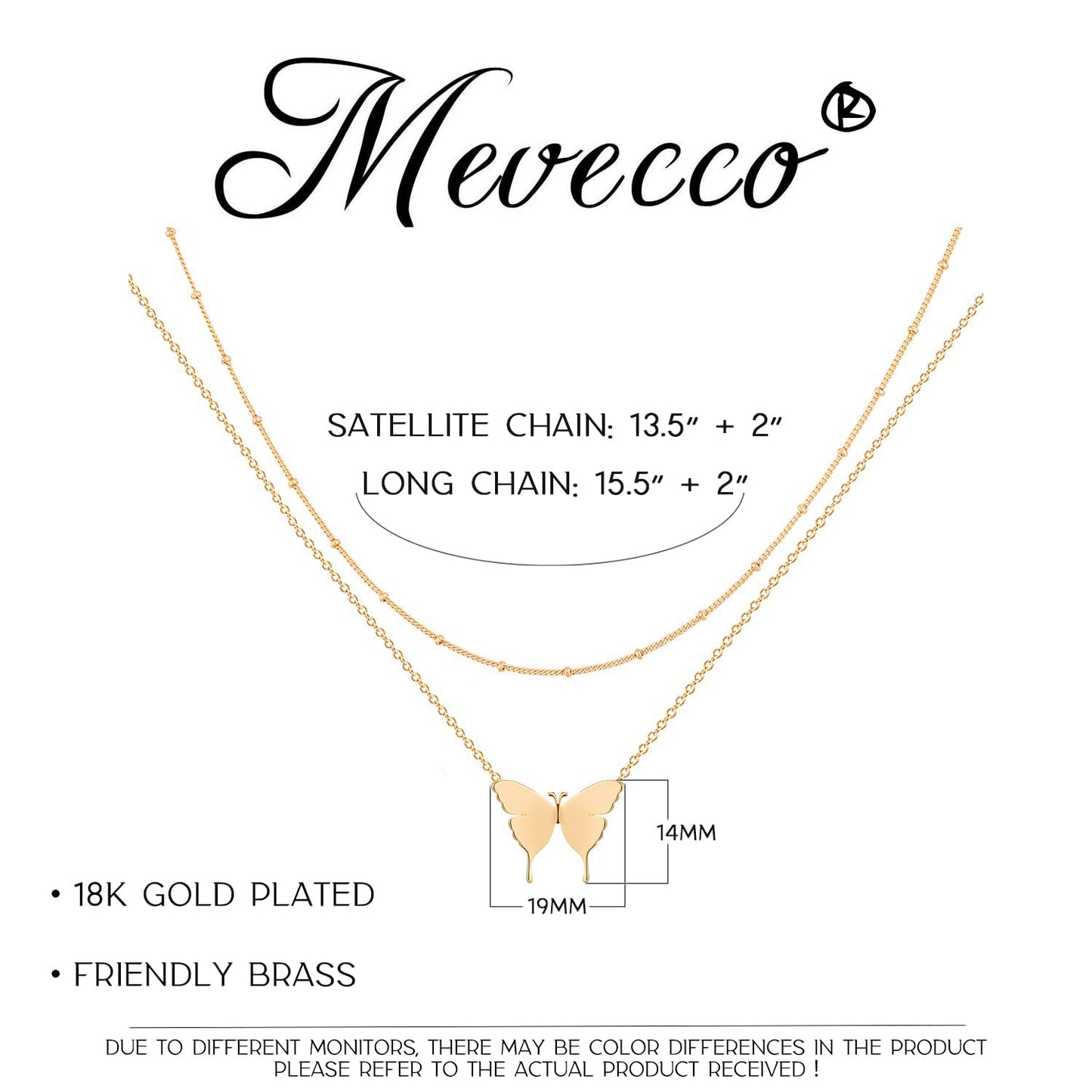MEVECCO Layered Heart Necklace Pendant Handmade 18k Gold Plated Dainty Gold Choker Arrow Bar Layering Long Necklace for Women
