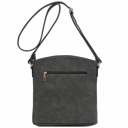ALYSSA Triple Zip Pocket Large Crossbody Bag