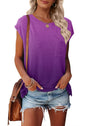 MEROKEETY Women's Casual Cap Sleeve T Shirts Basic Summer Tops Loose Solid Color Blouse