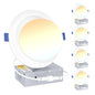 Ensenior 4 Pack 4 inch Gimbal Led Recessed Light with Junction Box, 90° Adjustable Directional Eyeball Lighting, Dimmable, 2700K/3000K/3500K/4000K/5000K, 900LM, 9W=100W-FCC Certified