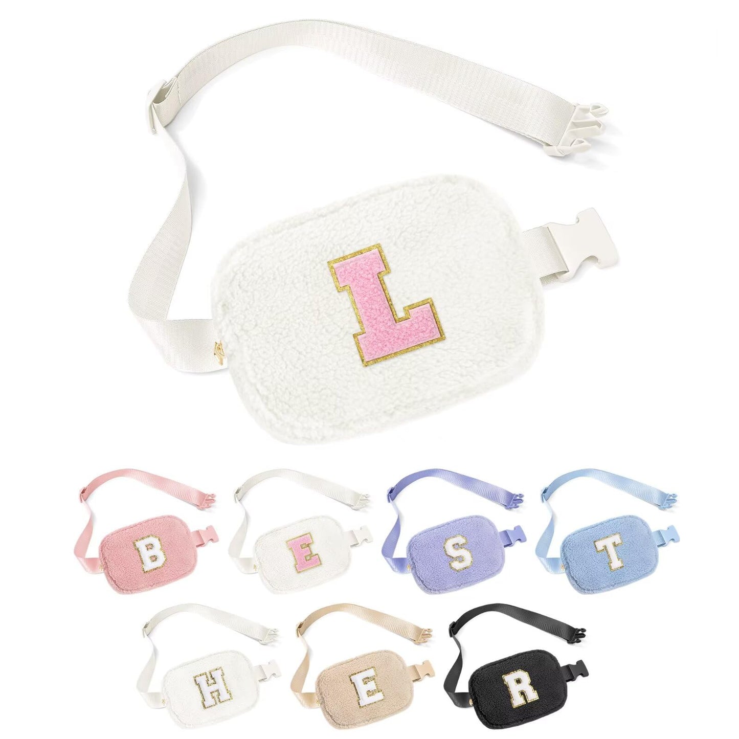 YOOLIFE Easter Gifts for Girls Kids Basket Stuffers - Birthday Gifts for Girls Daughter Sister Friends, Initial Crossbody Bag Belt Bag Fanny Pack for Women, Pink A