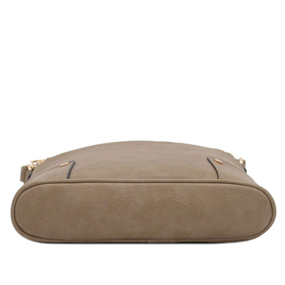 ALYSSA Triple Zip Pocket Large Crossbody Bag