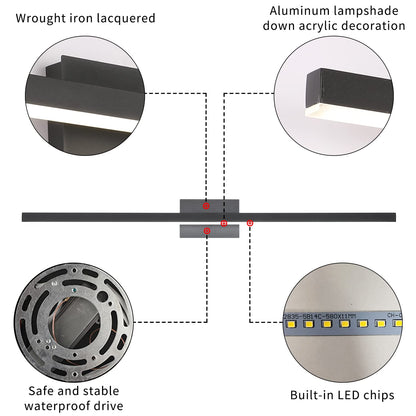 Joossnwell Black Bathroom Vanity Light Fixtures Dimmable 5CCT LED Bathroom Lighting Bar 15.75 Inch Modern Bath Lights Fixture Over Mirror 12W