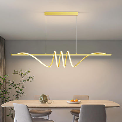 Modern LED Pendant Lights, 39in Chandelier Dimmable with Remote Control 3000k-6000K Adjustable Color Temperature, Aluminum Island Lighting Lamp Fixture for Kitchen, Dining Room, Billiard Room