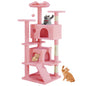 Sweetcrispy 54-Inch Cat Tree Tower – Multi-Level with Sisal Scratching Post, Perfect Pet Gift, Indoor Condo with Climbing Ladder, Plush Toy, and More Animal Stuff, Light Grey