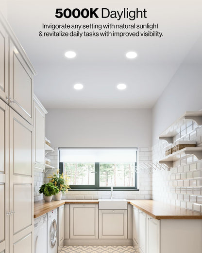 Sunco Recessed Lighting 6 Inch, Retrofit Can Lights, 965LM, 13W (75W Equivalent), Selectable CCT 2700K/3000K/3500K/4000K/5000K, Dimmable, Baffle Trim, Damp Rated UL 4 Pack