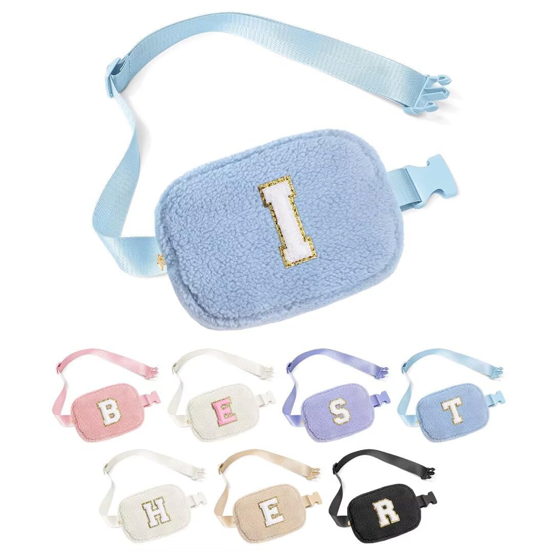 YOOLIFE Easter Gifts for Girls Kids Basket Stuffers - Birthday Gifts for Girls Daughter Sister Friends, Initial Crossbody Bag Belt Bag Fanny Pack for Women, Pink A