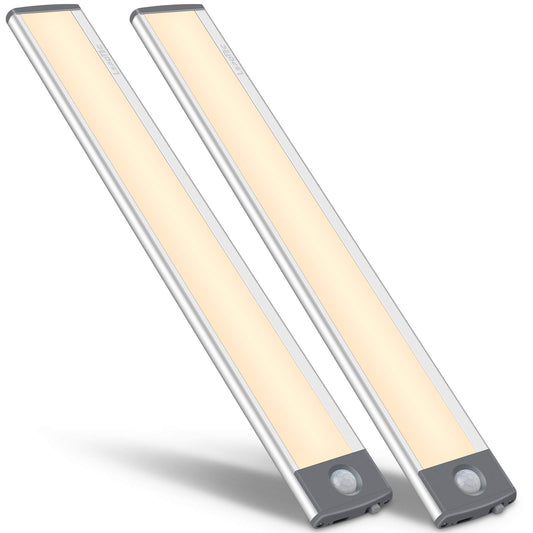 LED Motion Sensor Light,Under Counter Lighting, Wireless USB Rechargeable Kitchen Night Lights,Battery Powered Operated Light,54-LED Light for Wardrobe,Closets,Cabinet,Cupboard, 2 Count (Pack of 1)