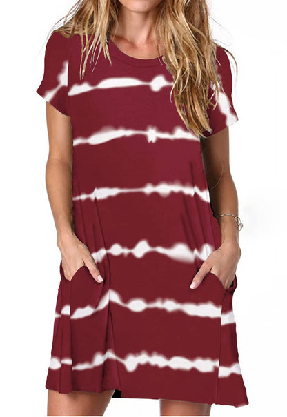 Alaster Women’s Casual Summer T Shirt Dress Loose Short Sleeve Tunic Dress with Pocket for Women