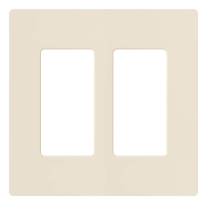 Lutron Claro 2 Gang Decorator/Rocker Wallplate, Gloss, Gray (1-Pack) | CW-2-GR