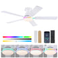 Ceiling Fans with Lights- 52" Low Profile Indoor Ceiling Fan with Light and Remote/APP Control, Flush Mount, LED Dimmable DC Reversible Modern Ceiling Fan for Bedroom（Black）