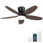 Ceiling Fans with Lights-36 Low Profile Ceiling Fan with Light and Remote/APP Control,Flush Mount,DC Reversible,LED Dimmable Blakc Ceiling Fans for Bedroom,Indoor/Outdoor Patio Use